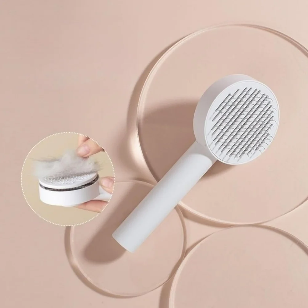 2/$15 - Pet Grooming Brush For Dogs & Cats Push Easy Clean Curved Soft Bristles